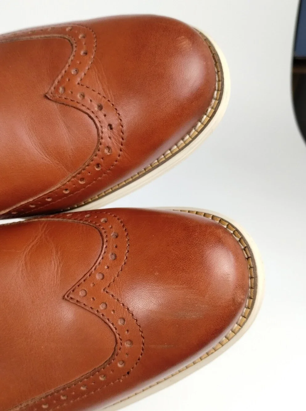 Cole Haan Original Grand Wing Oxfords Woodbury Brown Leather White Outsole Sz 10